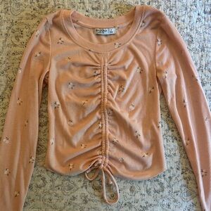 Women's Peach Ruched Top